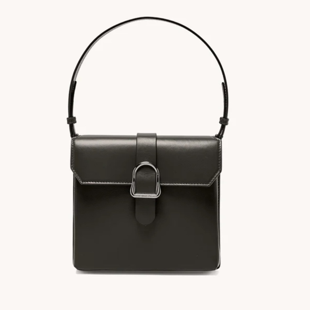 NWOT Senreve Black Cavalla Saddle Bag, Piatta Leather